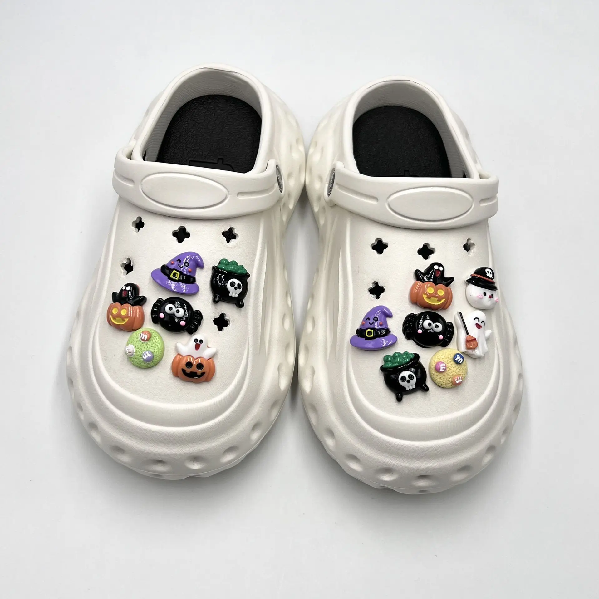 Halloween Cartoon Muster Loch Schuh Charms Zubehör Schuhs chnalle Kürbis Schuh Blume DIY Schuhe Dekorationen