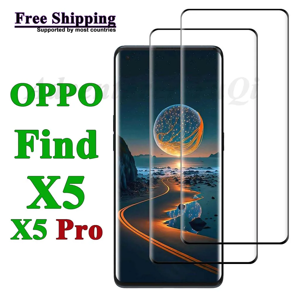 3D Curve Screen Protector For OPPO Find X5 Pro Tempered Glass High Aluminum HD Crystal 9H Transparent Ultra Clear Anti Scratch