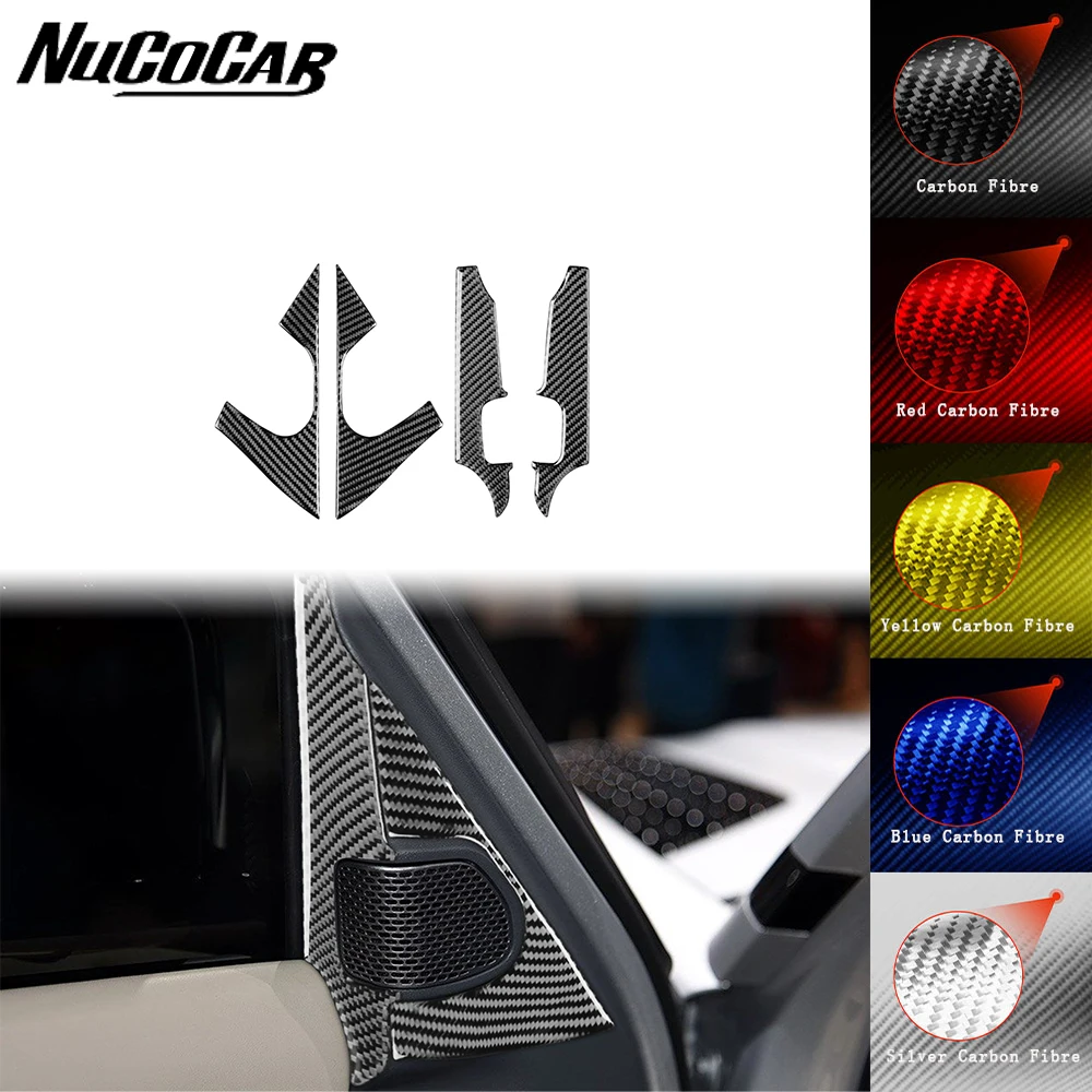 For Land Rover Defender 2020-2023 Carbon Fiber door A-pillar audio speaker panel Car Interior Accessories Decorative Stickers