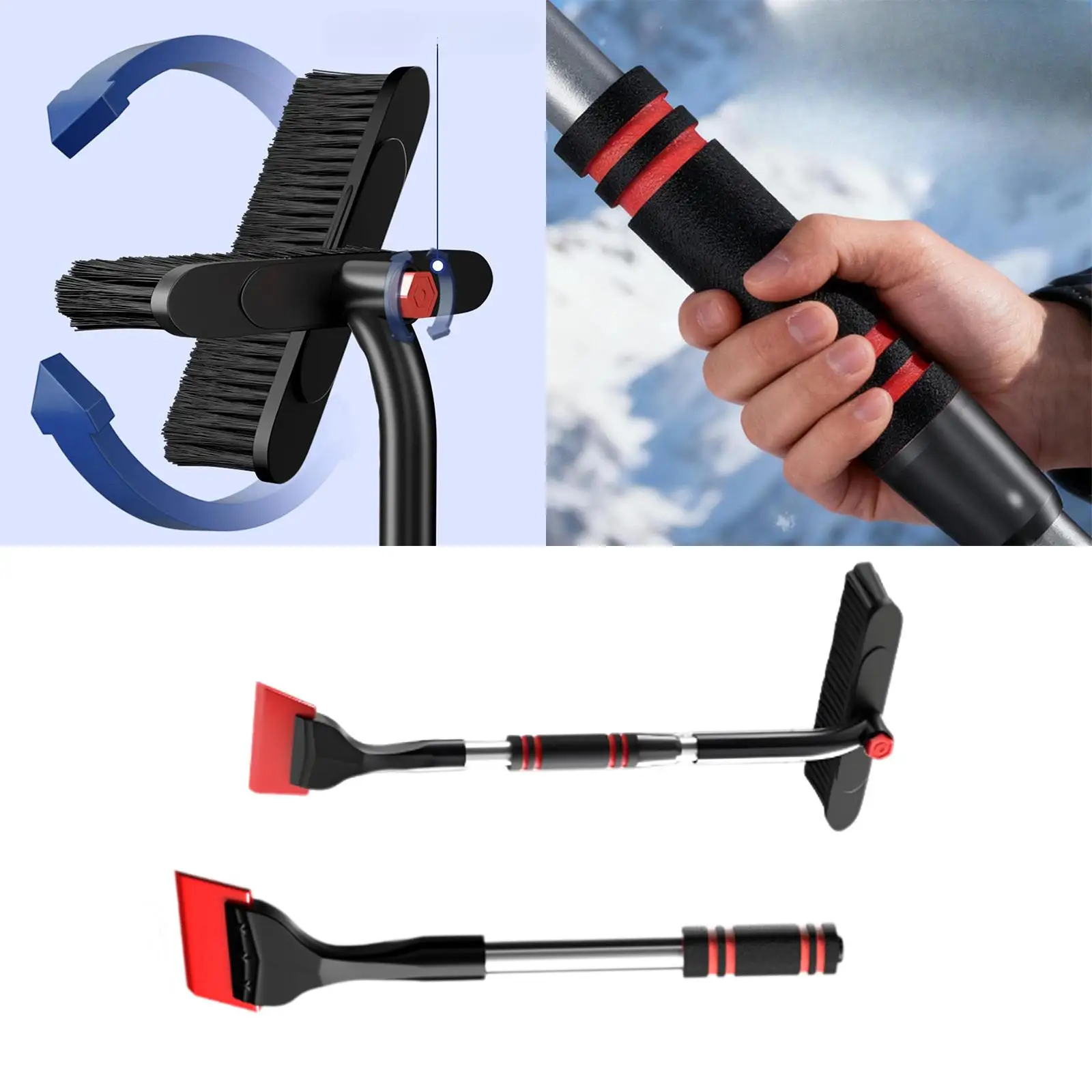 

Car Snow Brush and Ice Scraper Multi Surface Plastic Stainless Steel Tool for Cleaning Windows in Winter