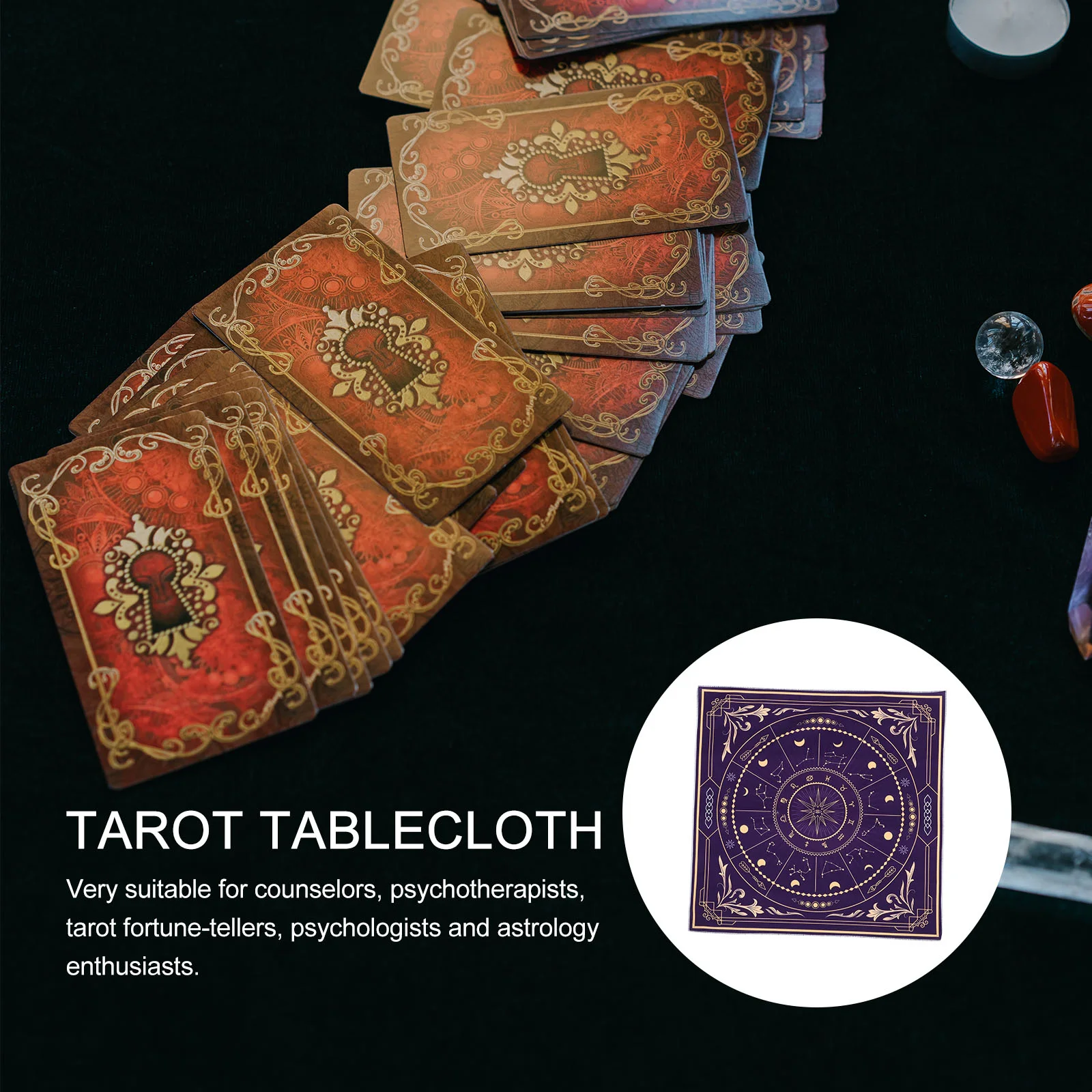 Tarot Tablecloth Game Desktop Divination Prop Unique Creative Card Black Tablecloths