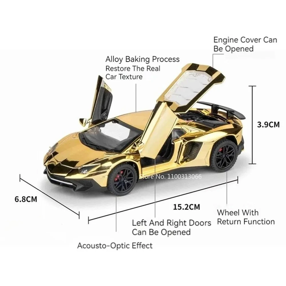 1:32 Lambor LP750-4 LP770-4 Cars Toy Models Rubber Tire Miniature Model Vehicles Doors Opened Sports Car Children Festival Gifts