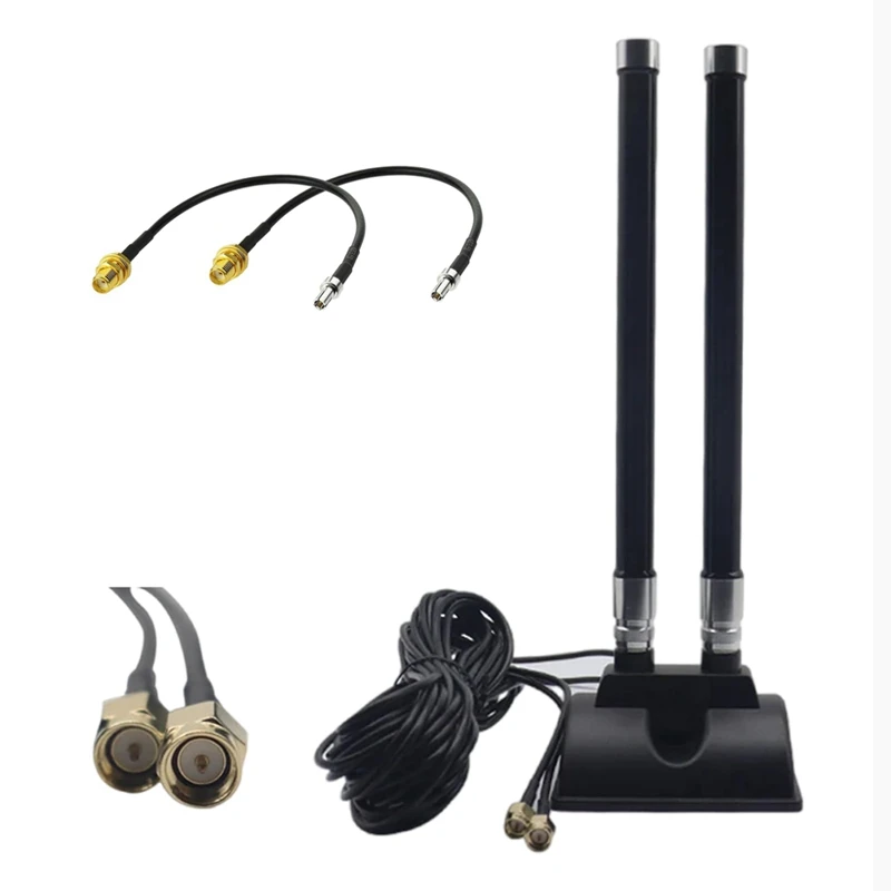 

ZIZI 5G CPE Router Antenna LTE SMA Male Antenna High Gain 46Dbi 5G External Extension Cable Magnetic Base Antenna