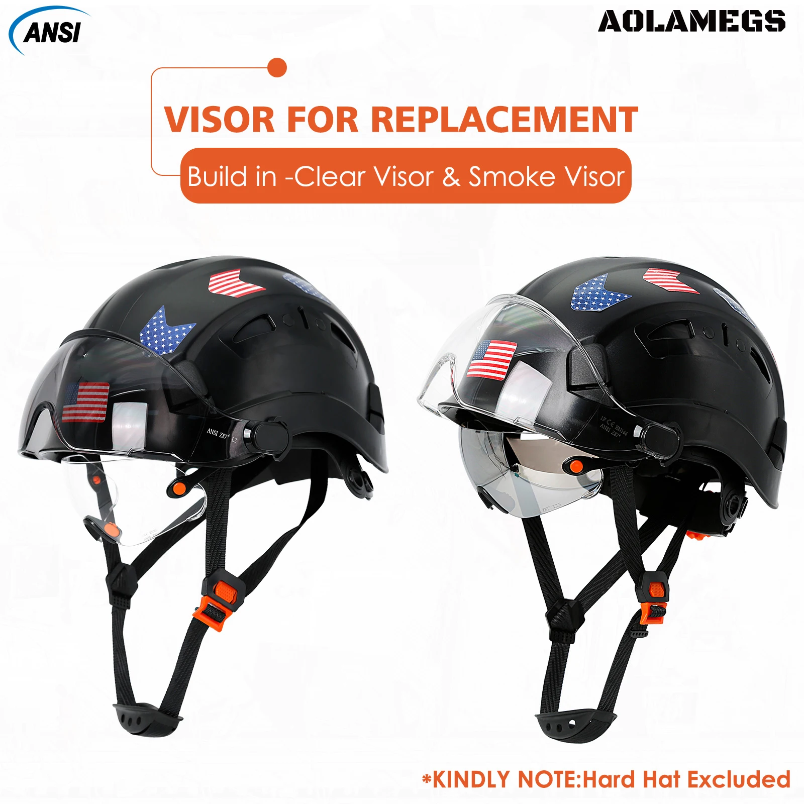 Built-in Goggles Replacement Accessories for Aolamegs SF06 CR08 Model Safety Helmet With ANSI and CE Certification