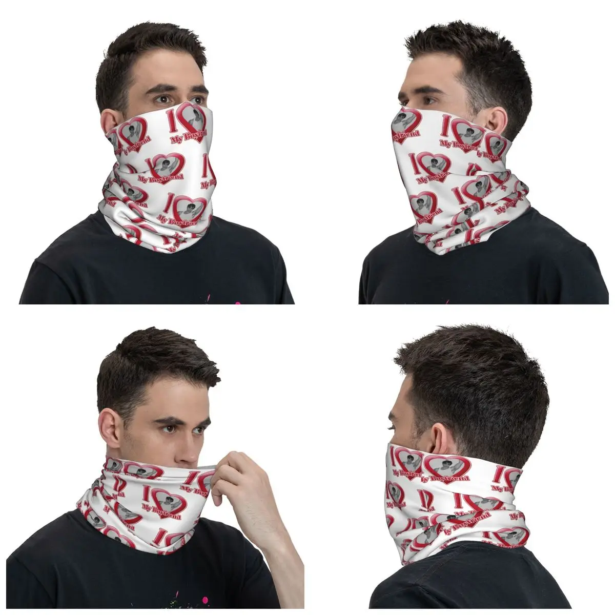 I Love My Boyfriend Nicholas Chavez Bandana Neck Cover Printed Magic Scarf Multi-use Balaclava Riding Unisex Adult Windproof