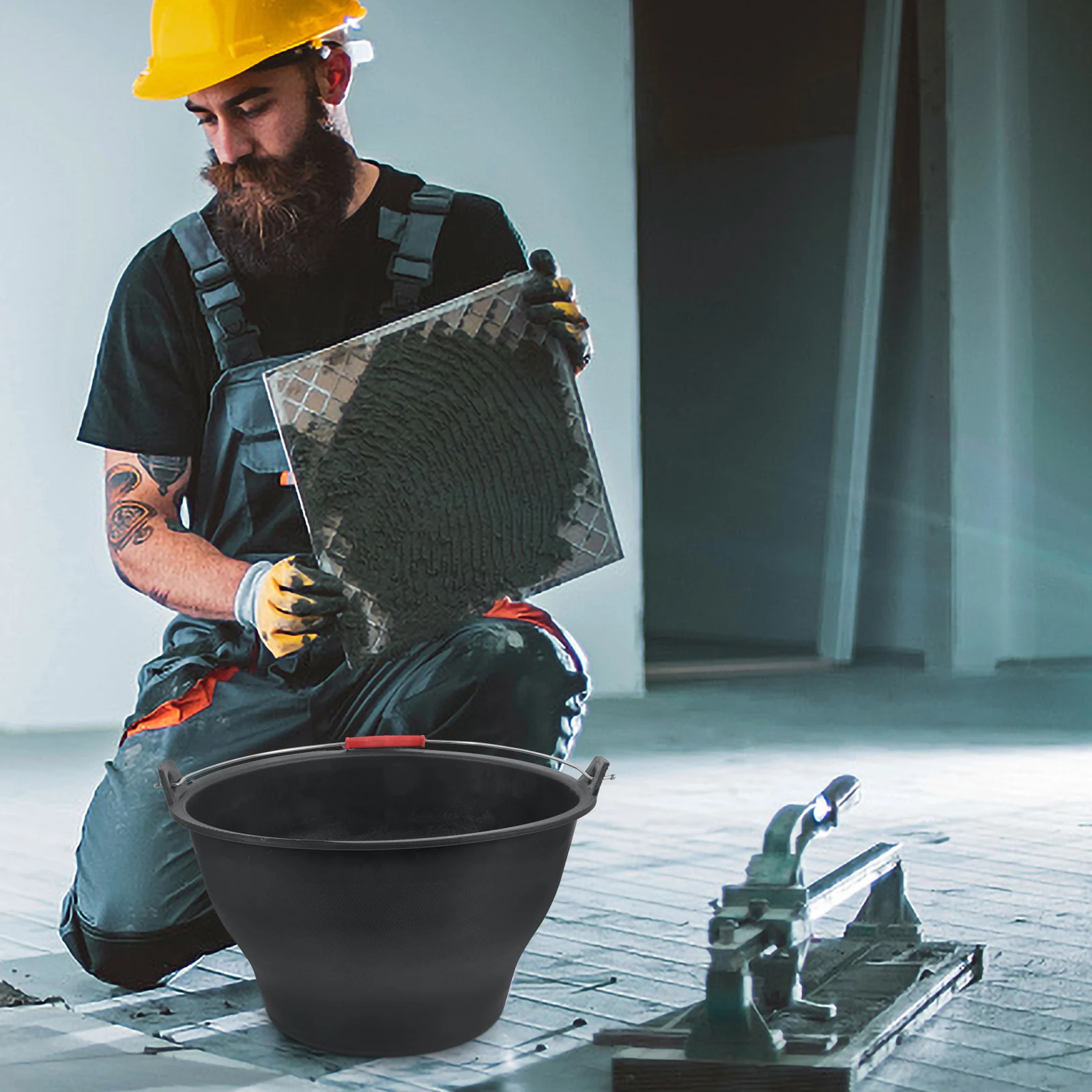 

Professional Cement Bucket Heavy Duty Construction Site Storage Bucket Multi-Function Portable Rubber Buckets Heavy Duty