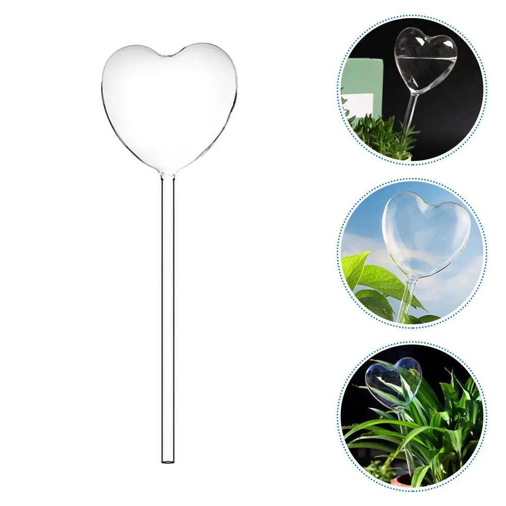 

3Pcs Glass Self Watering Bulbs Heart Shaped Automatic Irrigation Device for Indoor Outdoor Potted Plants Plant Waterer