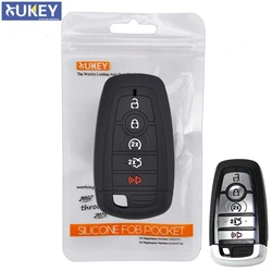 For Ford Fusion Mustang Explorer F-150 F-250 F-350 2017-2020 Silicone Remote Key Case Fob Shell Cover Skin Holder 5 Button