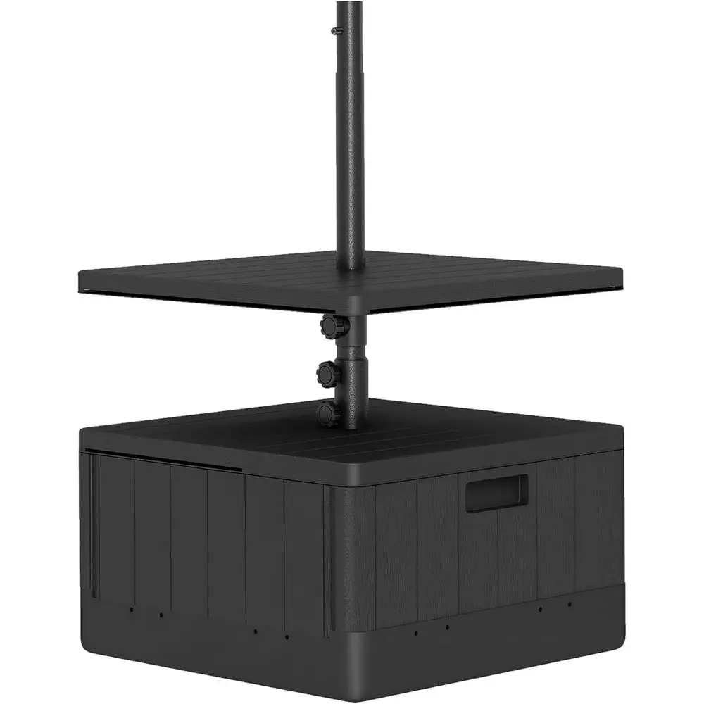 

3-in-1 Outdoor Umbrella Base with Table Tray, Coffee Table, Planter Box, 175 lbs Capacity, Heavy Duty Patio Stand with Wheels an