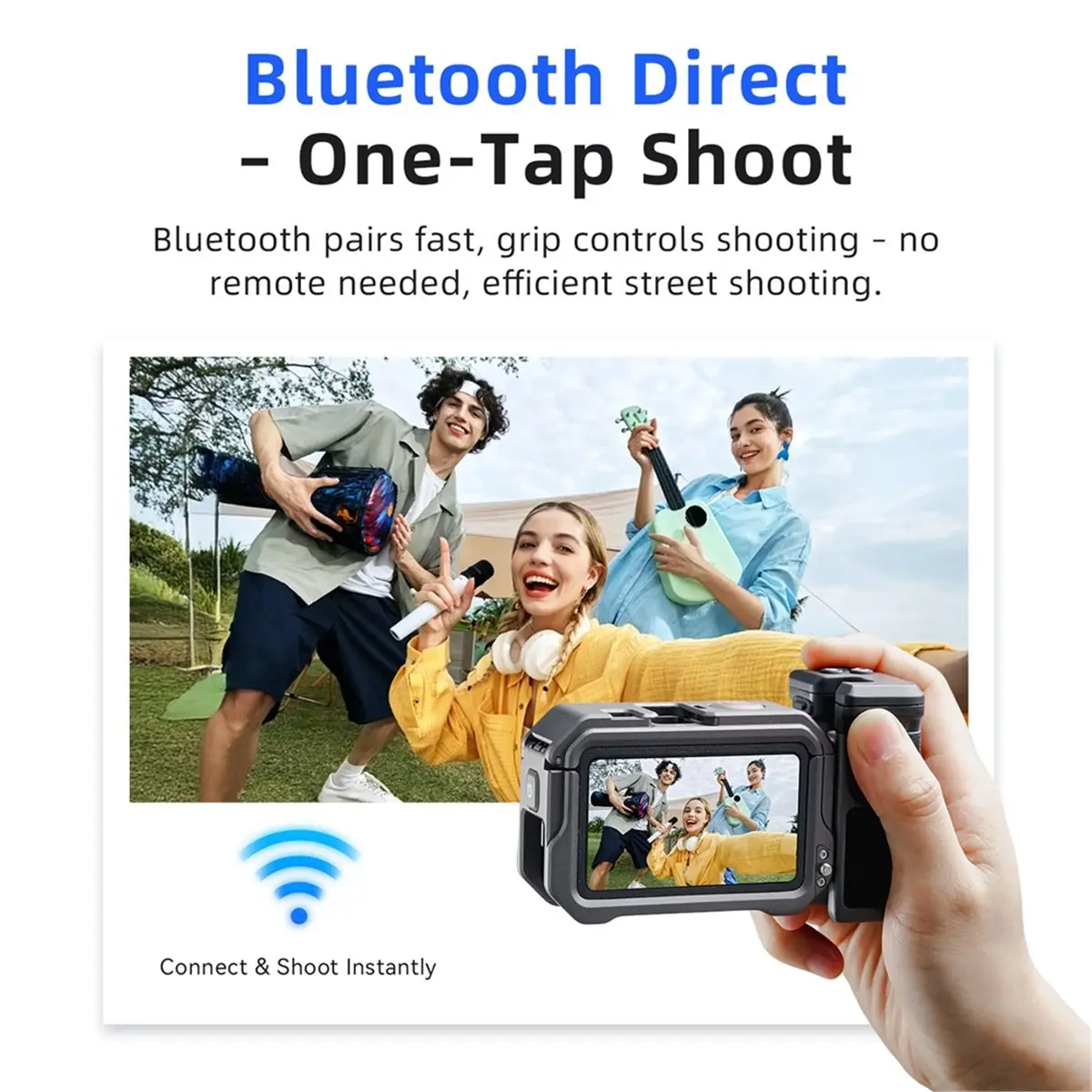 11·11COUPON  Bluetooth Control Street Grip for Action 6/ 5 Pro/4 for GO Ultra/ Pro 2/X5 Camera Bluetooth Xplorer Grip