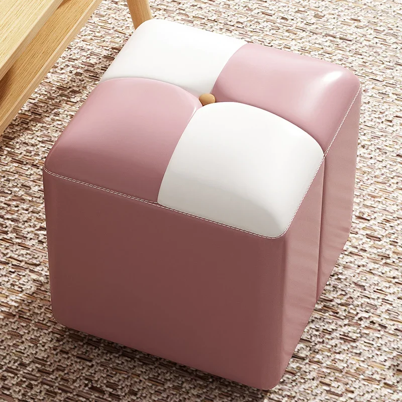 Luxury Bench Step Stool Floor Leather Pouf Modern Nordic Kitchen Stools Low Office Bedroom Repose Pied Household Furniture