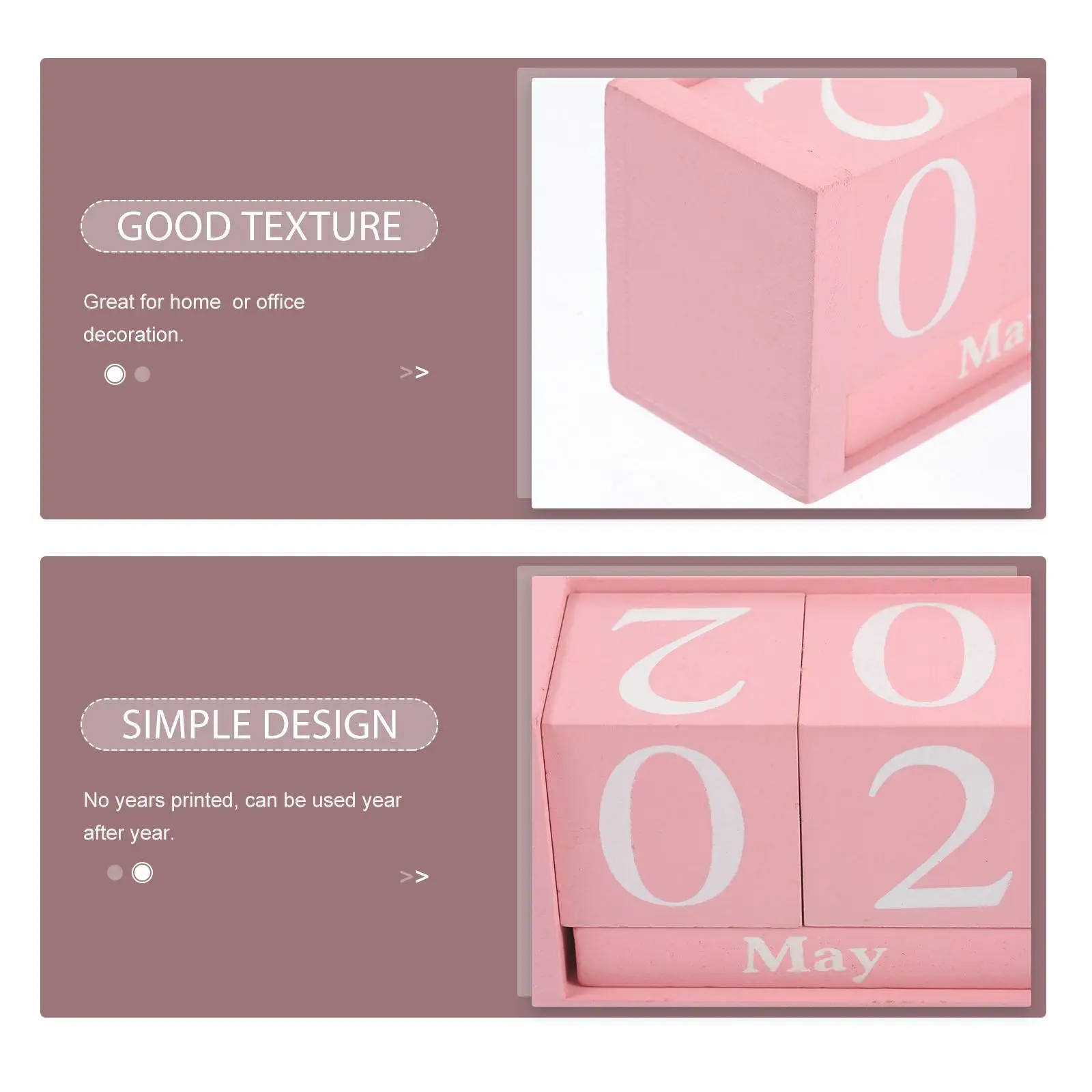 كتل خشبية لتزيين التقويم الدائم، كتل لا تنتهي أبدًا، مبدل التاريخ اليدوي، طراز قديم، مكتب مكتب منزلي