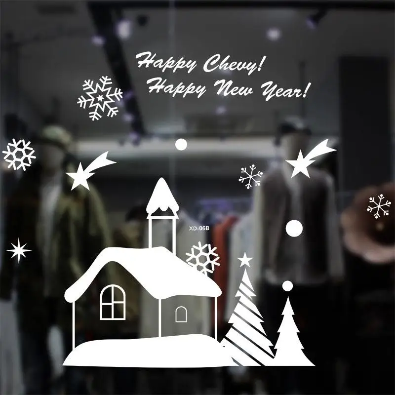 2026 Christmas Snowflake Electrostatic Stickers Festival Supplies Glass Stickers New Year Wallpaper PVC Party Decoration