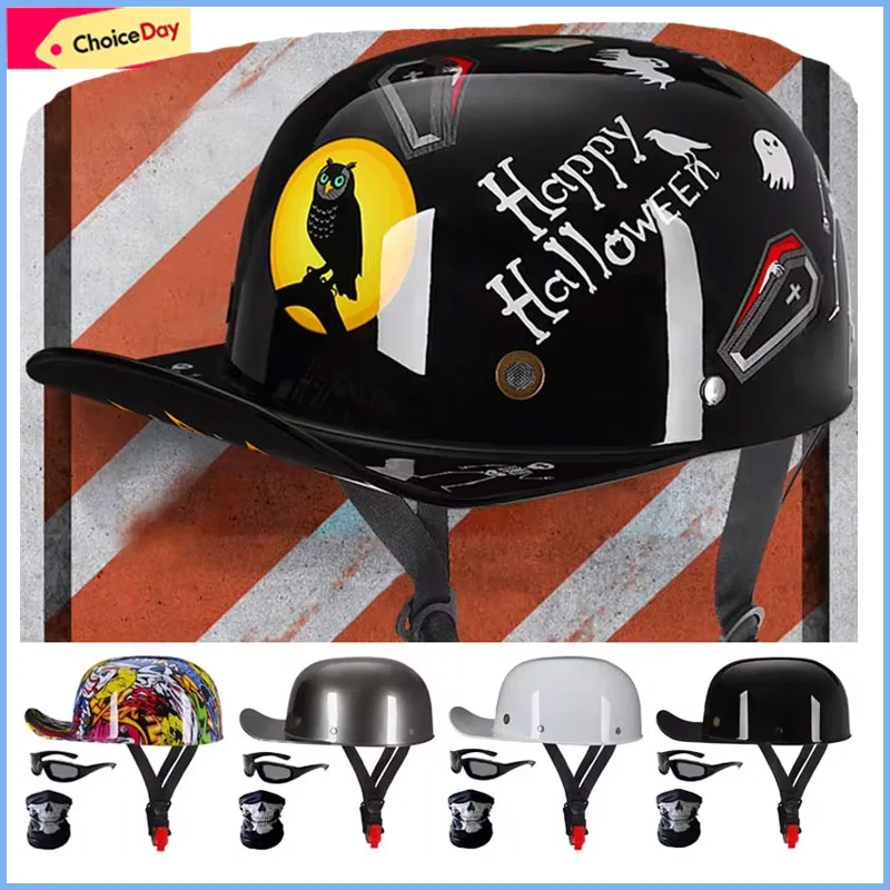 

Vintage Motorcycle Helmet baseball cap helmet men's and women's scooter half face RETRO four seasons hat For harley