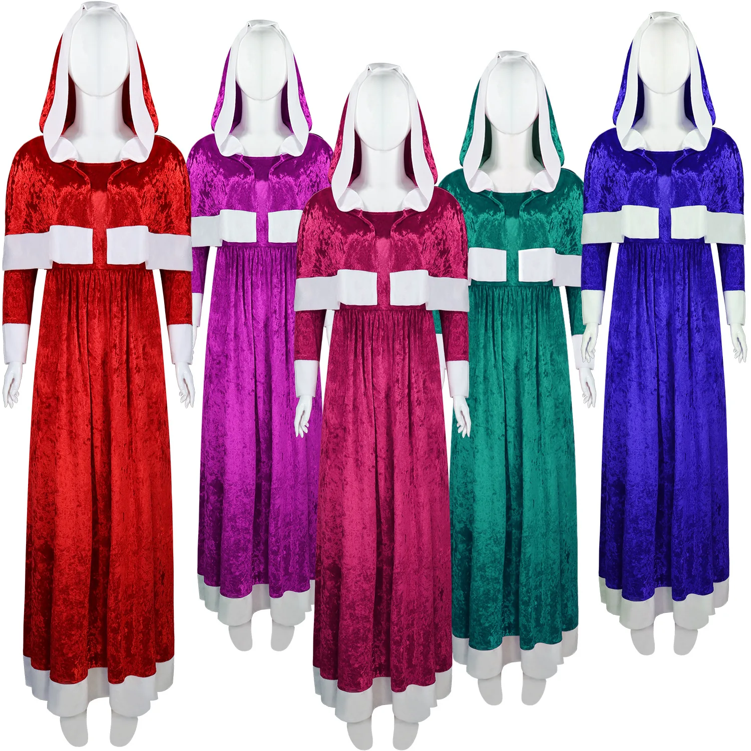 

Christmas Costume Cosplay Costume Santa Claus Christmas Cosplay Costume Long Dress Hooded Cape