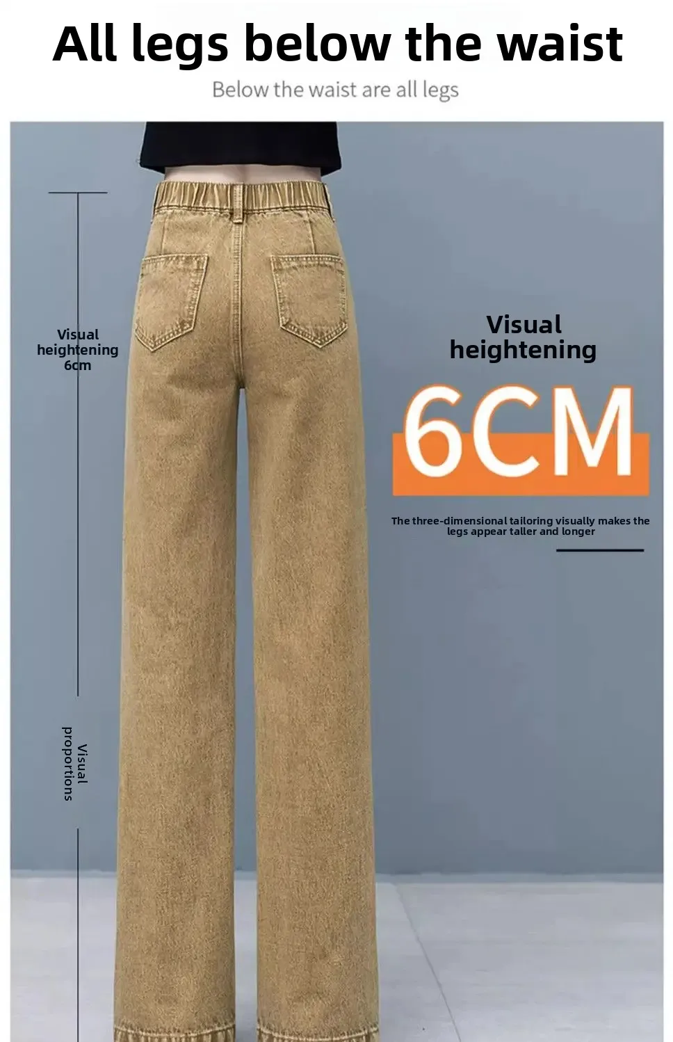 Lady's low-rise  open Crotch pants Jeans for Women's Spring Autumn 2025 New High-waist Straight Trousers Loose Casual Draped