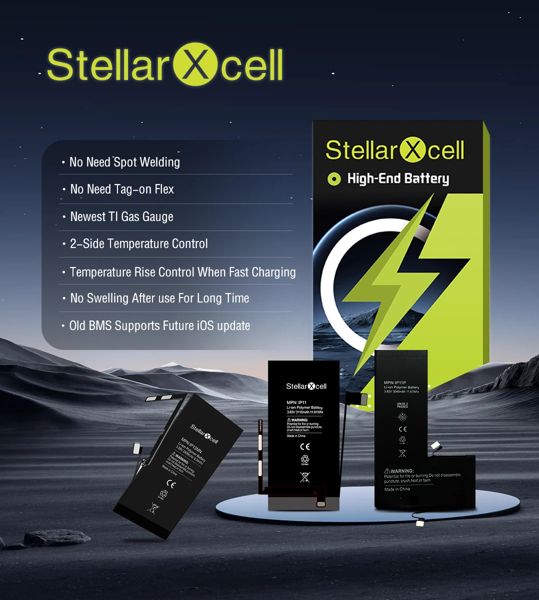 

Free Shipping StellarXcell Decode Crack Battery for Ip11 ip11promax ip12promax ip13 ip13promax ip14 ip14pro ip13mini ip12mini