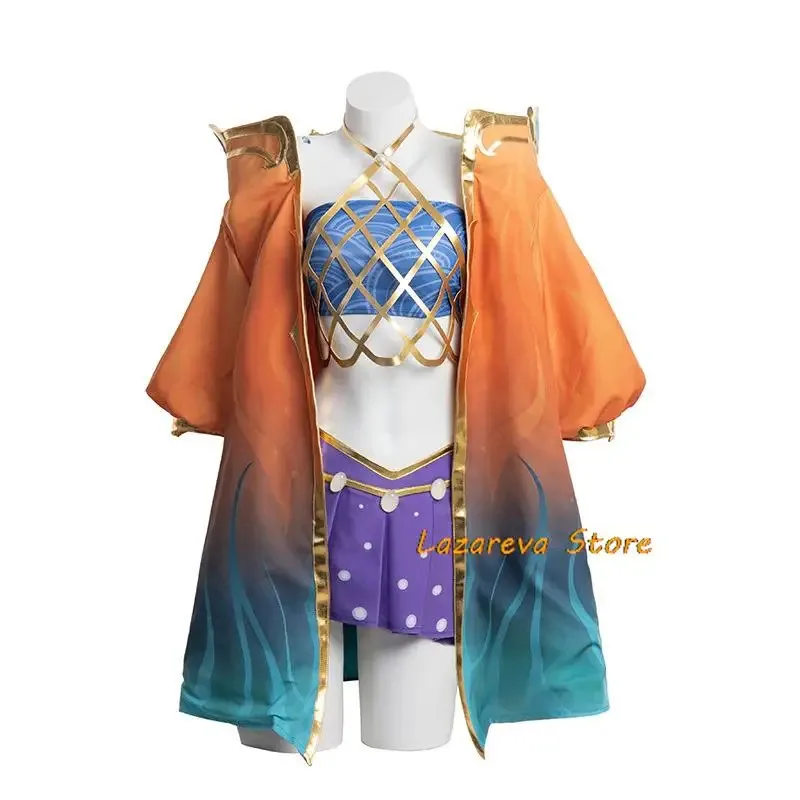 Костюм для косплея El Game LoL The Spark Of Zaun Ocean Song Zeri, аниме, сексуальный женский униформа, наряд для Хэллоуина и карнавальной вечеринки Костюм для косплея El Game LoL The Spark Of Zaun Ocean Song Zeri, аниме, сексуальный женский униформа, наряд для Хэллоуина и карнавальной вечеринки
