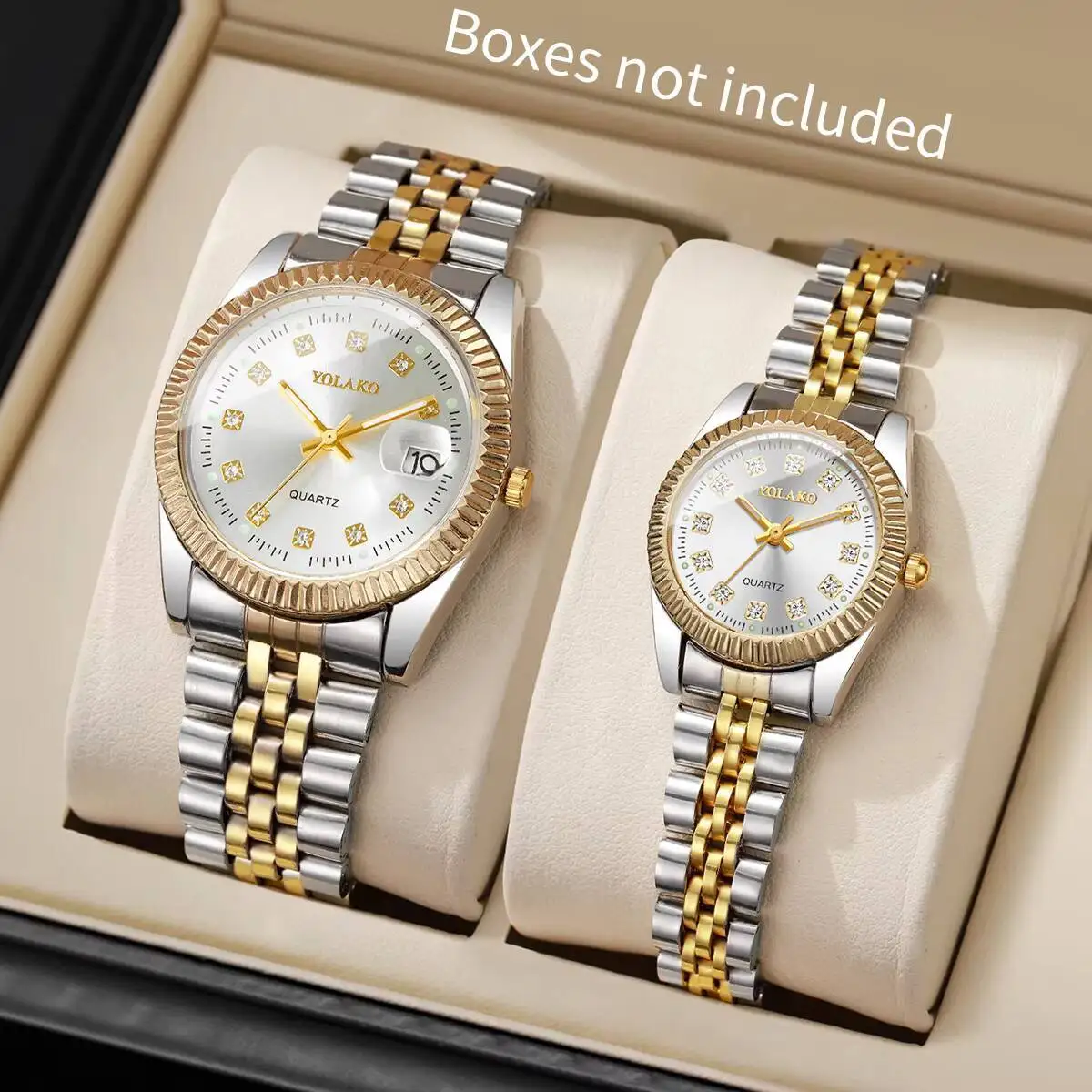 

2PCS/Set Fashion Couple Watches Luxury Men Business Watch Women Calendar Quartz Wristwatch Reloj Hombre Mujer（Without Box）