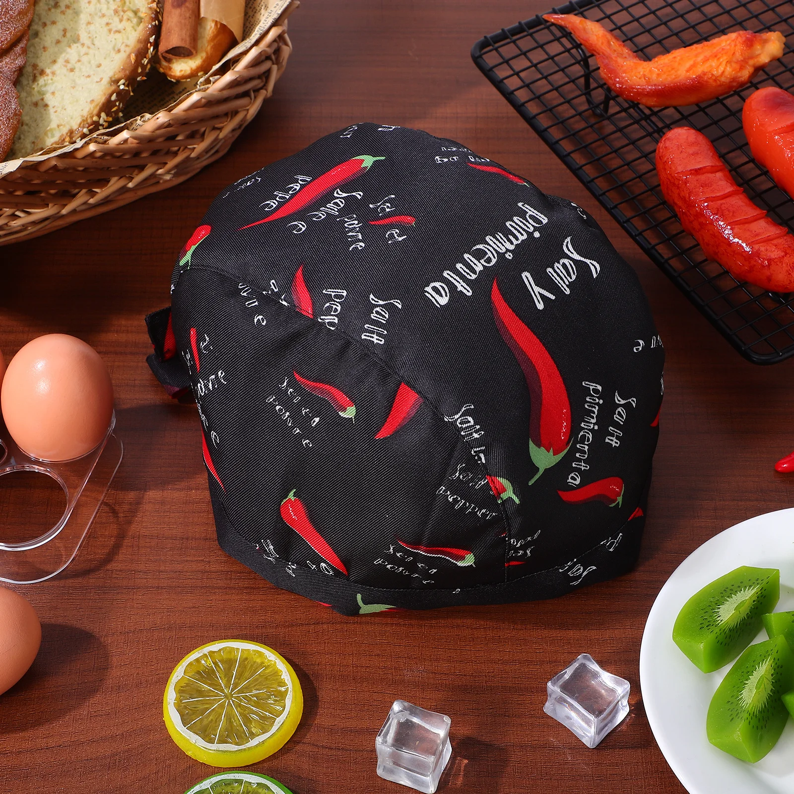 Chili Design Cooking Chef Hat Kitchen Cap Comfortable Breathable Sweat Absorbent Work Restaurant Waiter Hat Kitchen Cap