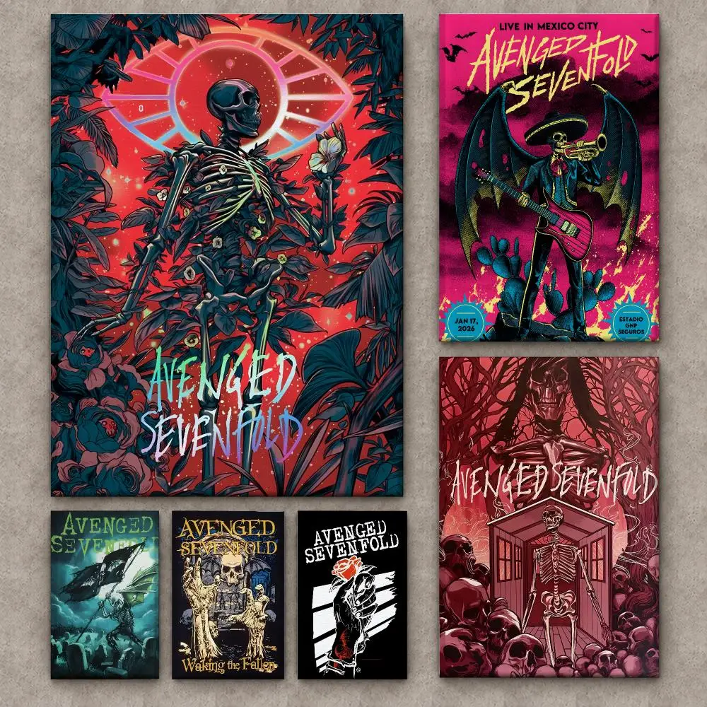 Rock Band A-avenged Sevenfold Poster Framed Canvas Wall Art Gallery Wrapped Ready To Hang Living Room Bedroom Home Decor
