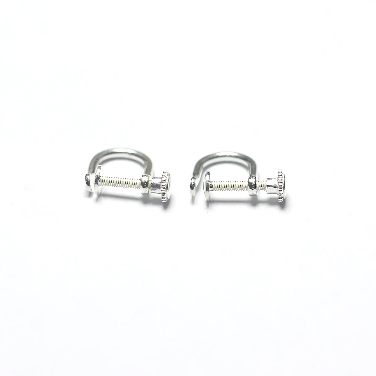 925 Sterling Silver Ear Clips, Smooth round wire threaded earrings clip