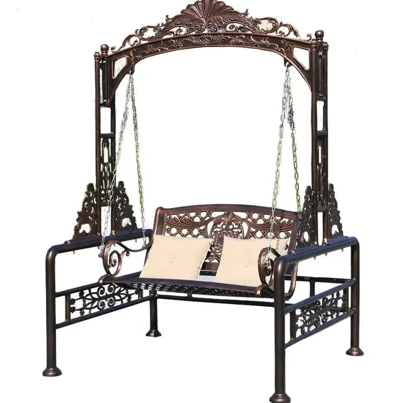 Garden outdoor swing rocking chair, balcony adult household cast aluminum leisure hammock, cradle wrought iron swing hanging