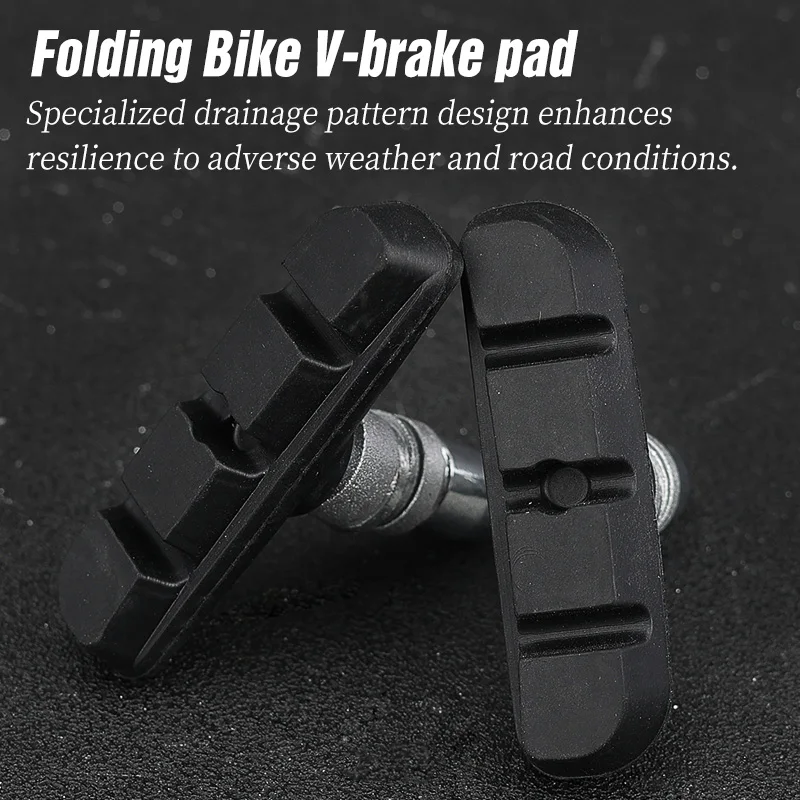 Lebycle Folding Bike Brake pad 55mm Wear-resistant Rubber Shoes Bicycle V Brake Shoes Pads Alloy For 14 16 18 20 Inch Rims