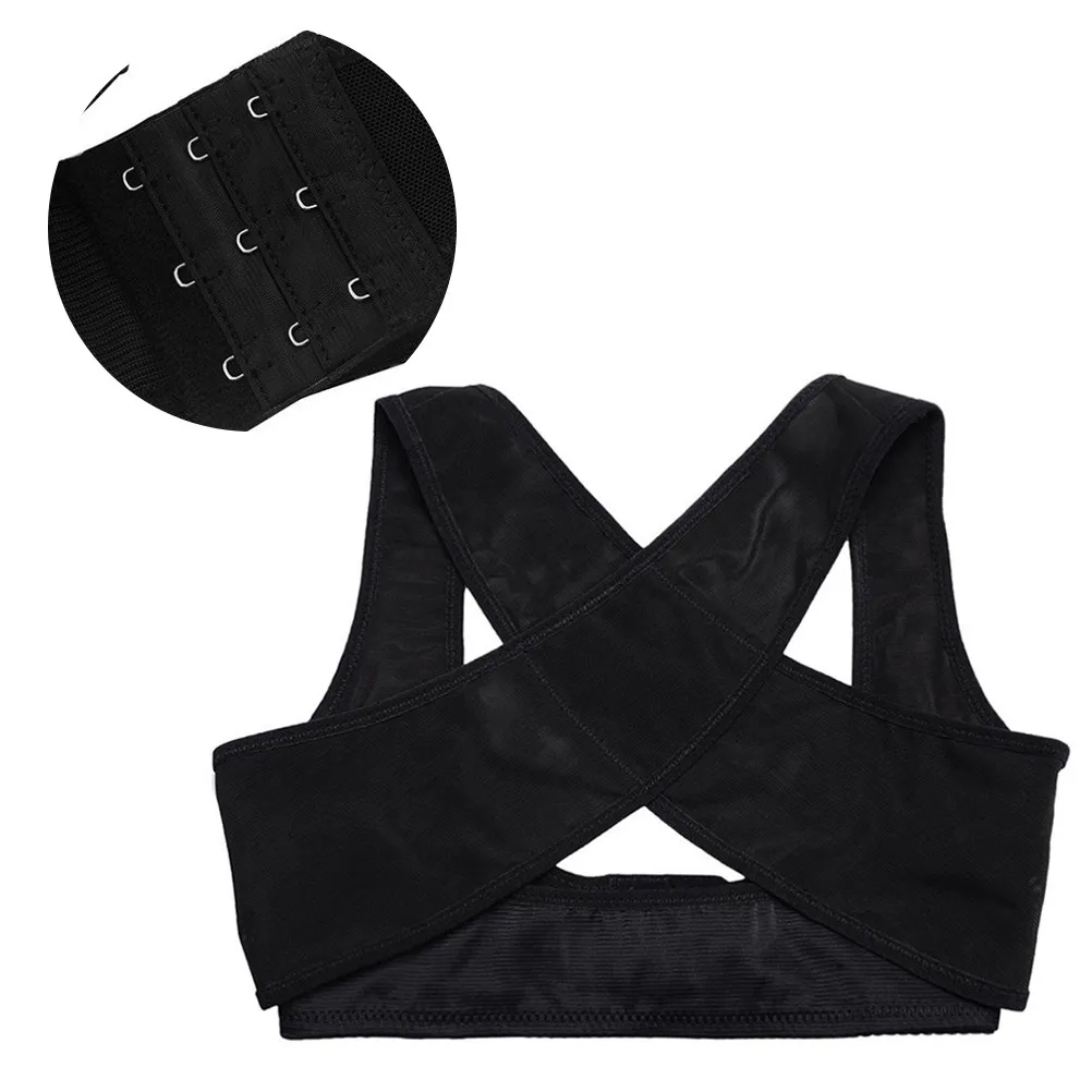 

Women Back Posture Corrector Black Size L Breathable Sweat-Absorbing Adjustable Brace for Shoulder Waist Pain Humpback