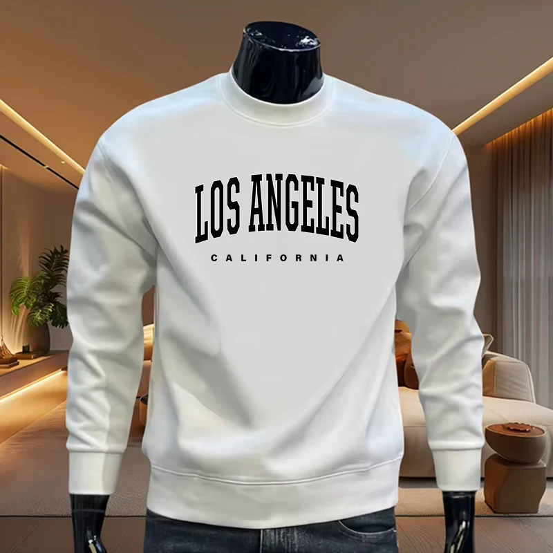 2025 رائجة البيع رجل لوس الملائكة مطبوعة هوديي جودة عالية الخريف اليومية موضة عادية س الرقبة Longsleeve البلوز لينة البلوز