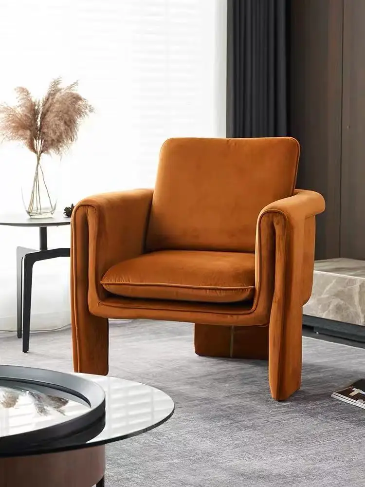 Italian Light Luxury Single-Seat Sofa Chair Minimalist Creative Living Room Order Receiving Office Reception Area Leisure