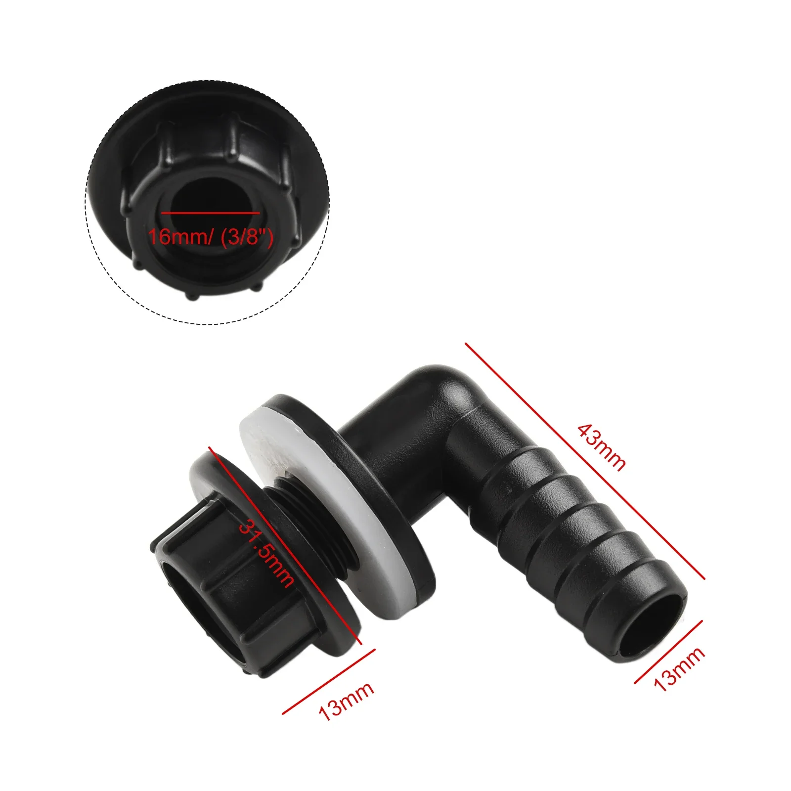 

Elbow Connector Hot Sale New Arrive Water Tank Outlet Connector Watering Equipment 3/8" To 14mm 3 Points Drain Adapter