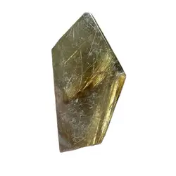 Gold Rutilated Quartz Hair Crystal Point Polyhedral Natural Mineral Energy Healing Stone Home Decorations Palm Gift Specimen