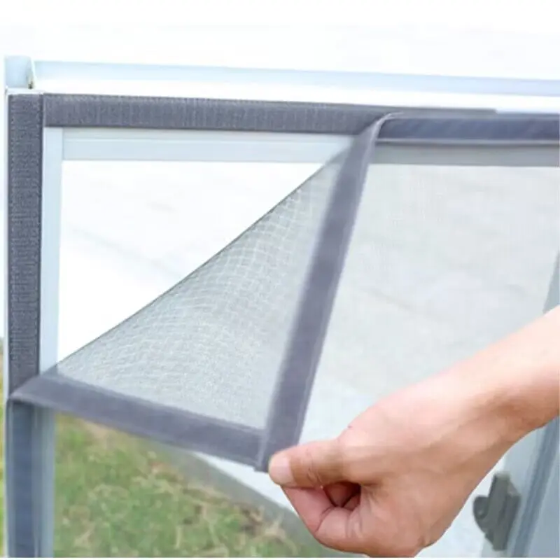 1pc anti-mosquito window screen self adhesive window mosquito Full gray Grey mesh net insect proofdoor mosquitonet for window