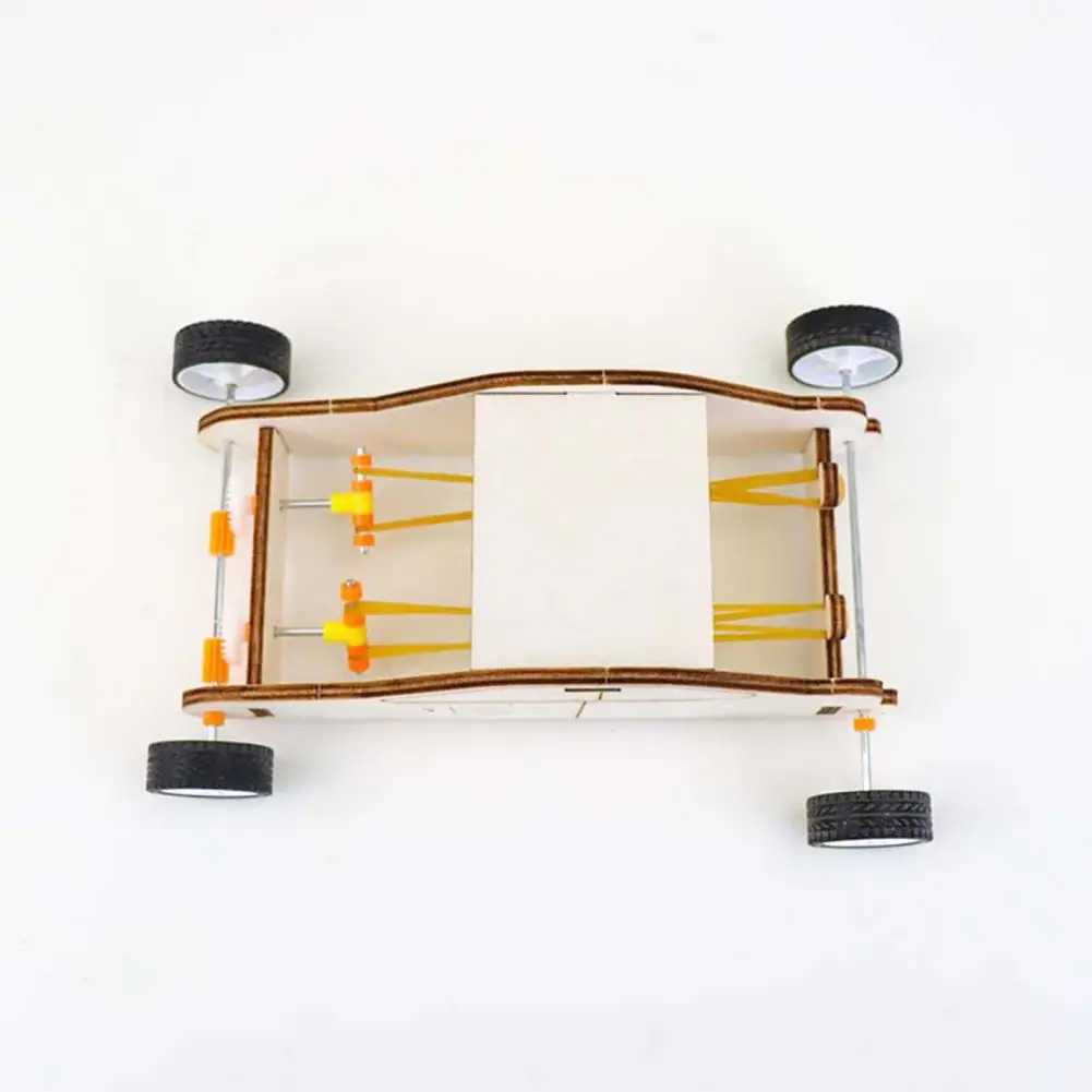 Double Power Rubber Band Car Kit Diy Double Power Rubber Band Car Science Toy Kit for Primary School Students Hands-on Skills