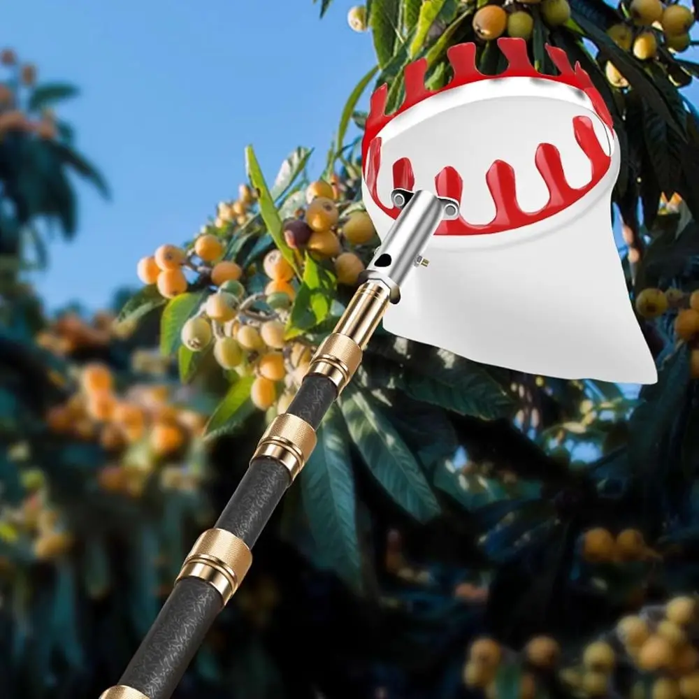 ที่เก็บผลไม้สแตนเลสแบบยืดหดได้พร้อมตะกร้าสำหรับเก็บเกี่ยวแอปเปิ้ล มะม่วง อะโวคาโด ส้ม และลูกแพร์