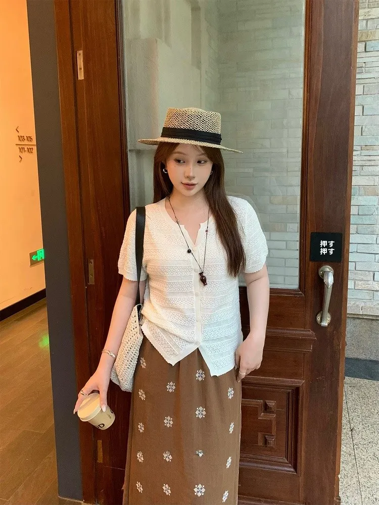 

plus Size ort Sve Open Cardigan Women's Korean Sle Vaion Faion Top round Ne Button Detail Lenzing Lyocell Nylon