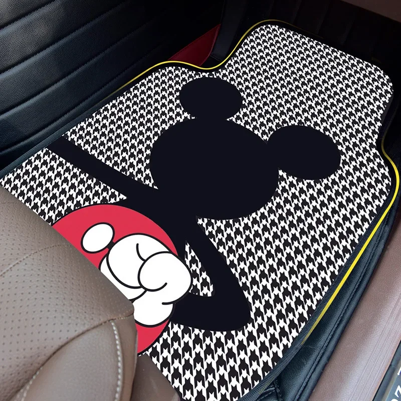 Disney Mickey Car Floor Mat Anime General Car Foot Pad Protective Pad Car Doormats Auto Interior Carpets Rugs Mats Accessories