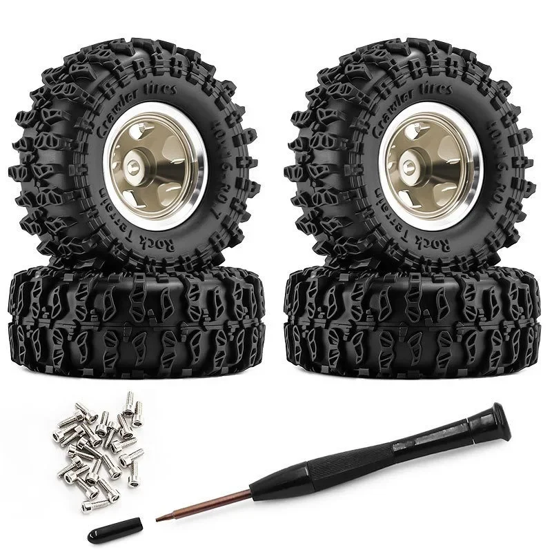 40mm 0,7 Zoll Deep Dish 5-Speichen-Beadlock-Rad und Reifen für 1/30 RC Crawler Car SCX30 Ascent-32 Upgrade-Teile Zubehör