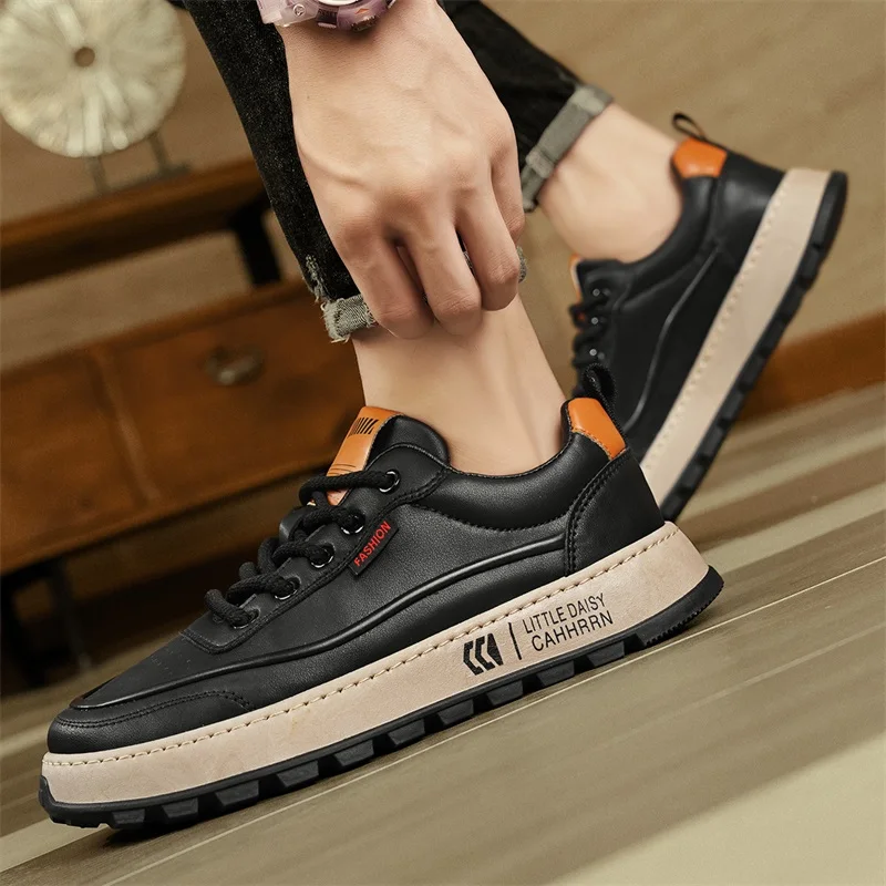 CYYTL Mens Shoes Casual Leather Sneakers Outdoor Platform Fashion Skateboard Luxury Designer Sports Walking Running Male Tennis