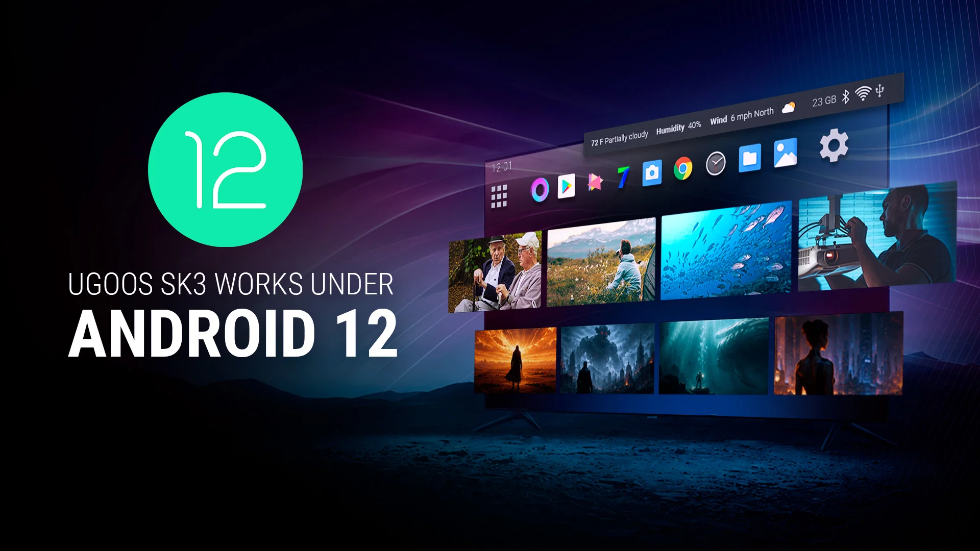 UGOOS SK3 Android 12 Smart TV BOX RK3588S2-DV BT5.2 LPDDR4 8G 128G WiFi6 1000M Ethernet HDMI2.1 8K HDR Set Top Box  Dolby Vision