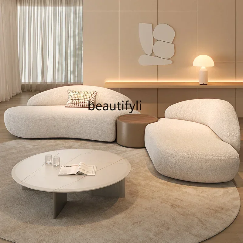 32Angel wing sofa special-shaped creative living room lamb wool fabric sofa designer