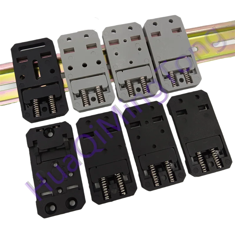DIN 35mm Guide Rail Buckle-35mm Wide Cross 4-Hole Plastic Mounting Buckle-Applicable to Switches, PSU Switches and Other