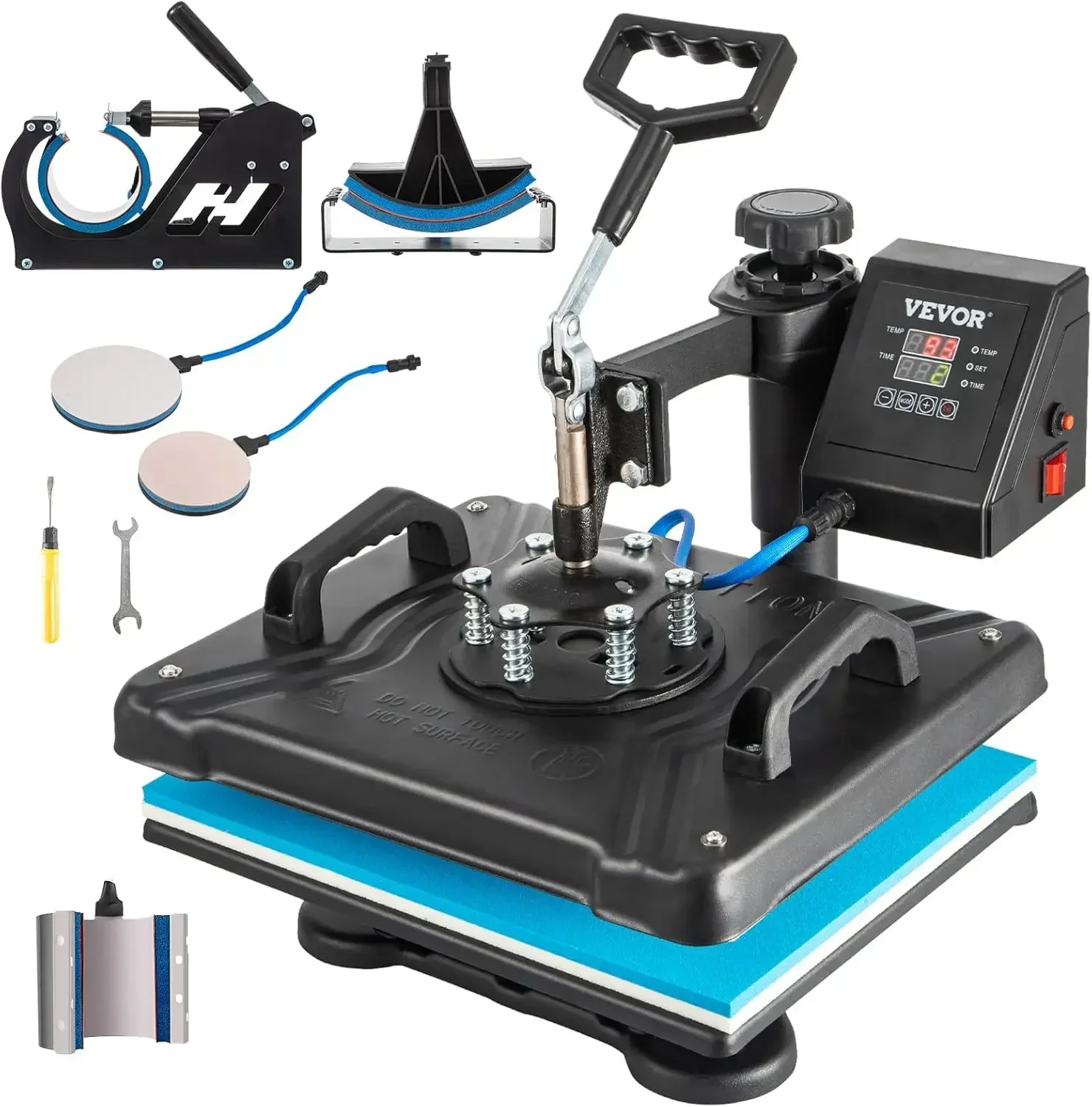 [Precio con descuento, ¡gran oferta! ]comer la máquina de prensa - 6 en 1 calor 15x12 pulgadas, control digital de la máquina de camisetas, 360 °   Swing Away Heat T