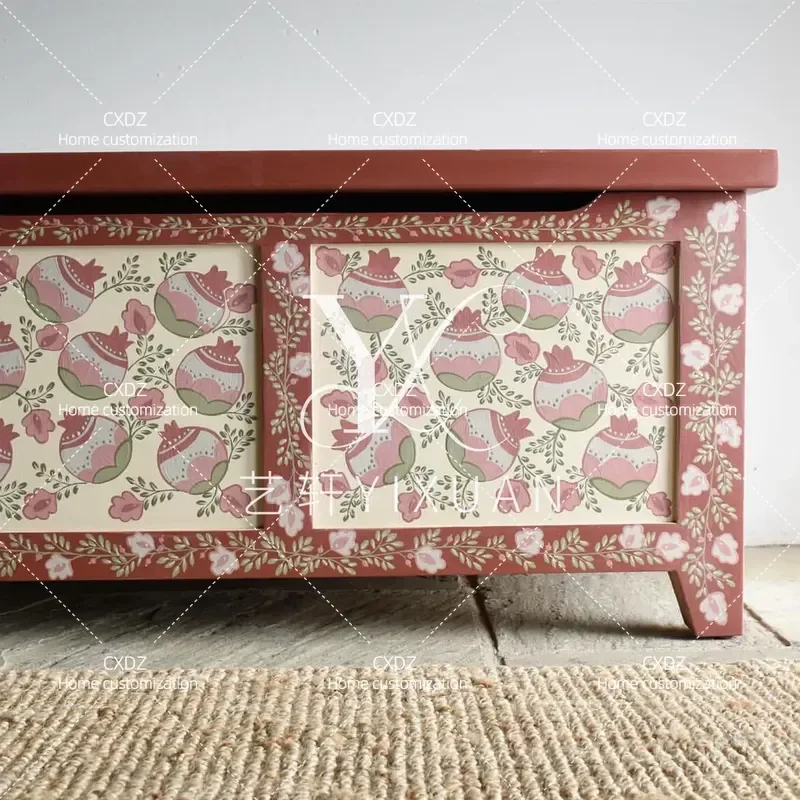 Simple Solid Wood Hand Painted Coffee Table for Small Apartment Living Room Balcony Home Furniture