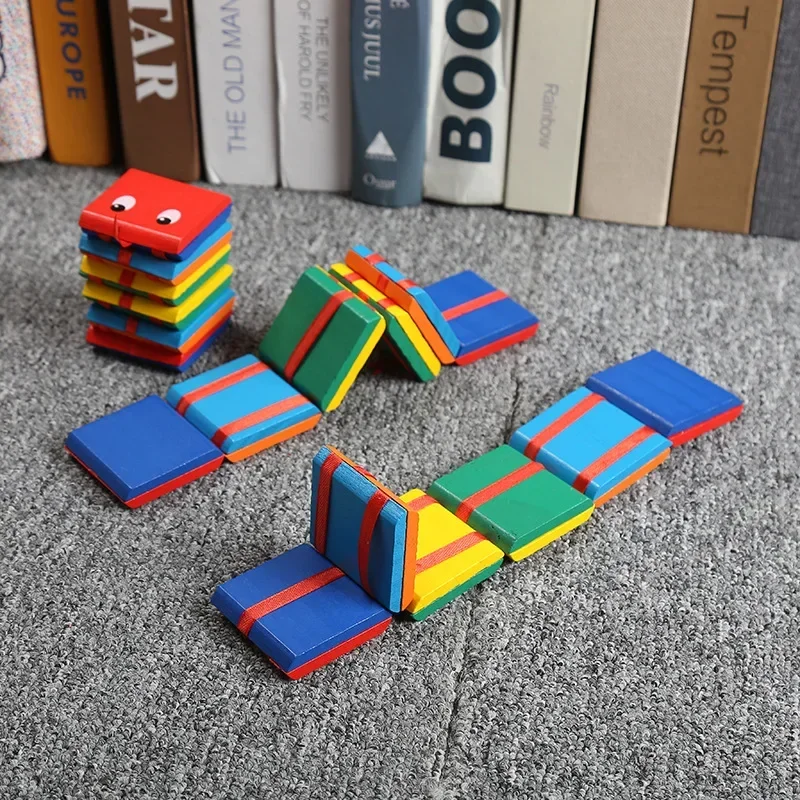 Wooden Jacobs Ladder Toys Children's Novelty Funny Visual IllusionFlipo Flip Colorful Flap Wooden Ladder Parentchild Interaction