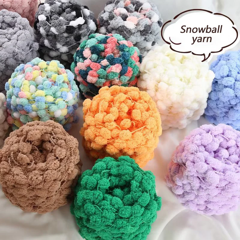 1PC Colorful Rainbow Ball Yarn Pom Pom Braided Yarn DIY Handmade Knitting Crochet Blanket Cushion Floor Mat Thread Sewing Line