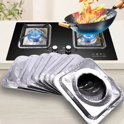 Disposable Gas Burner Liners,Aluminum Foil Square Stove Covers,Range Protectors,Stove Top Foil Covers for Gas Burners