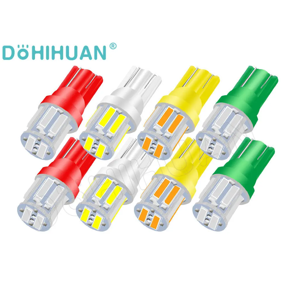 

DOHIHUAN 2PCS 194 Led Bulb WY5W T10 W5W Car Interior License Plate 7020 Door Reading Side Marker Dome Signal Lamp Parking Light