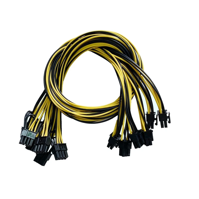 6Pcs Pcie 6Pin To 8Pin(6+2) Male To Male PCI-E Power Cable For GPU Power Supply Breakout Board Adapter For Mining